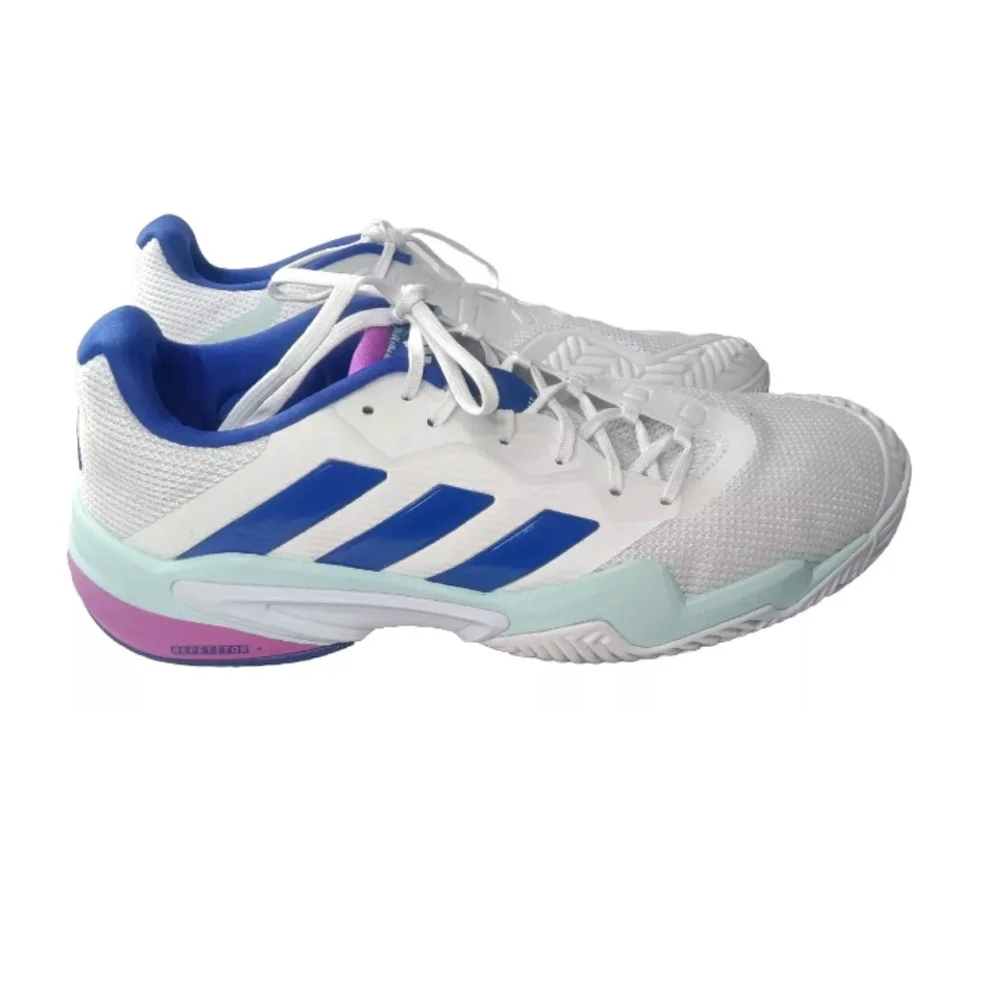 adidas Barricade 13 Tennis Shoes Men's Size 13 White Lucid Blue